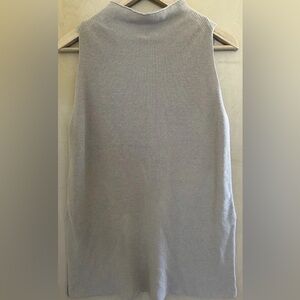Eileen Fisher Women’s Sz S/P Mock Neck Sweater Knitted Tunic Sleeveless Cotton